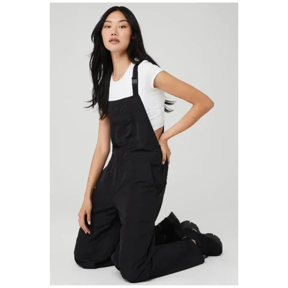 Alo Monterey Overalls in Black Size Small (Hemmed Inseam 27”) - Picture 1 of 16